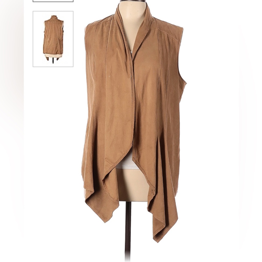 Vakko for INC Womens Faux Suede Vest